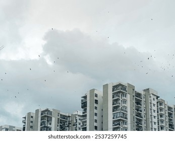 subtle and singularity between the sky and skyscrapers 
