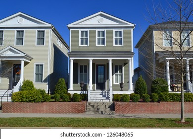 Suburban American New England Style Dream Home Neighborhood