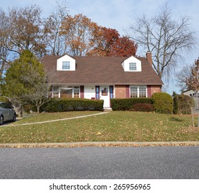 Suburban Cape Cod Style Home Residential Neighborhood USA