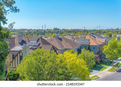 Suburban community in high angle view at Ladera Ranch in California