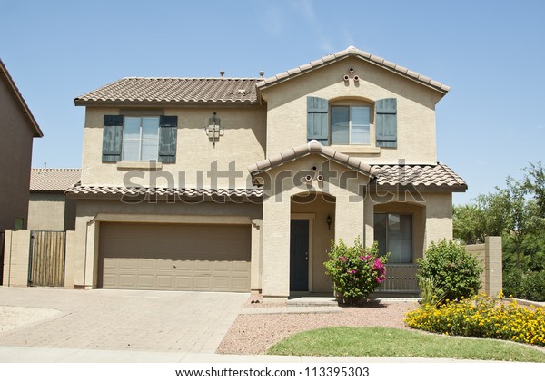 Suburban House On Beautiful Sunny Day Stock Photo Edit Now 113395303