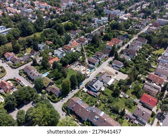 Suburban Houses From Aerial Perspective In Munich, Aubing
