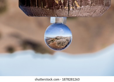 Suburban Landscape through Upside Down Crystal Ball