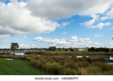 Suburban Parklands In The Berwick Springs Housing Estate In The City Of Casey In The Outer South-eastern Suburbs Of Melbourne.