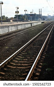 suburban railway platform on a summer day