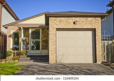 Suburban Small Bungalow House With Single Garage