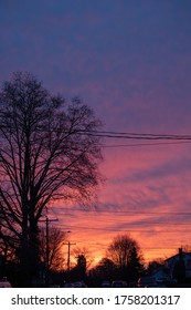 Suburban Street Sunrise Cloud Color