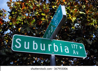 Suburbia Av Street Sign In Suburban California, USA.