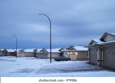 Suburbs In A Small Saskatchewan Town, In The Winter.