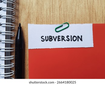 Subversion writting on table background.