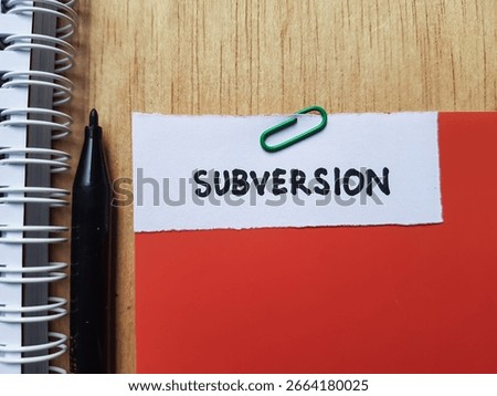 Subversion writting on table background.