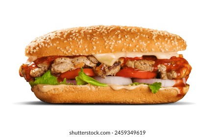 Subway chicken burger sandwich isolated on white - Powered by Shutterstock