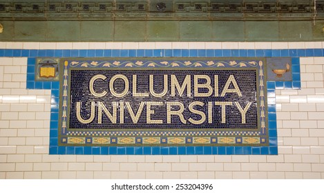 Subway Sigh Columbia University In New York