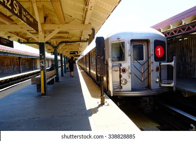 The Subway At A Station In Bronx