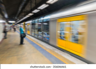 Subway Station Interior In Sydney, Australia.