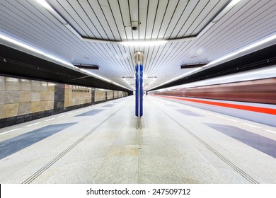 Subway station in the Prague on the long exposure