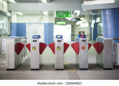 Subway Ticket Gate At Railway Station