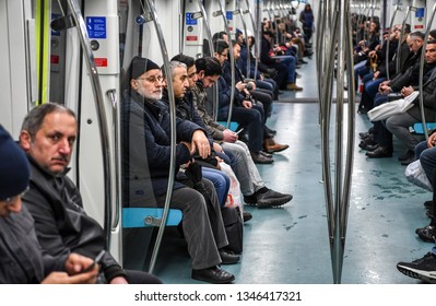Subway transportation in Istanbul. The suburban train line between Gebze and Halkali was opened. 13 MARCH 2019 Istanbul at Turkey - Shutterstock ID 1346417321