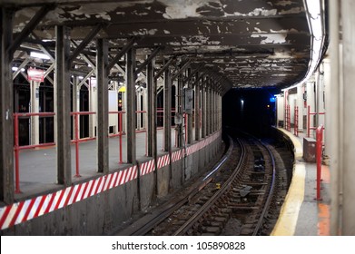 Subway Tunnel In New York City Subway.