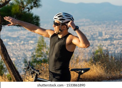 Success, achievement, accomplishment and winning concept with male mountain biker - Shutterstock ID 1533861890