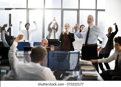 Success Achievement Corporate Business People Celebration Concept