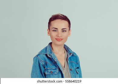 Success. Closeup portrait head shot confident beautiful happy young woman arms crossed smiling isolated green background wall. Positive human emotion face expression feeling life perception attitude