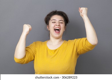 Success Concept Laughing Young Big Girl Stock Photo (Edit Now) 305987513