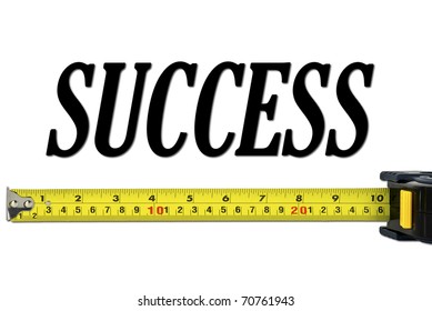 Success Concept With Tape Measure Isolated On White