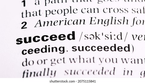 Success Definition Text On Paper In Book