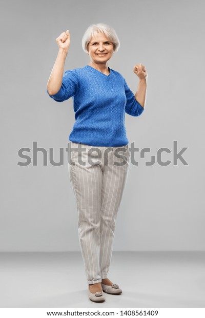 Success Emotions Old People Concept Portrait Stock Photo 1408561409 ...