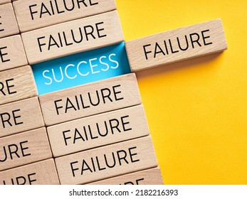 Success and failure alternative options. Reaching to success after many failures or learning from mistakes concept.