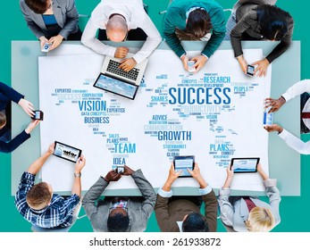 Success Growth Vision Ideas Team Business Plans Connect Concept - Shutterstock ID 261933872
