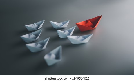 success leadership concept, blue leader boat leading white, strategy planning development - Shutterstock ID 1949514025