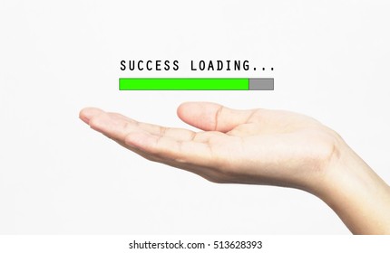 Success Loading Progress Bar Hand Isolated Stock Photo 513628393 ...