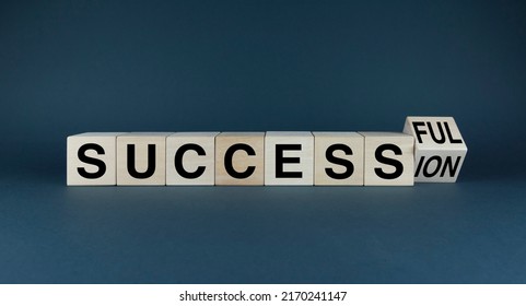 Success - Succession. Cubes form the words Successful - Succession. Business Concept - Shutterstock ID 2170241147