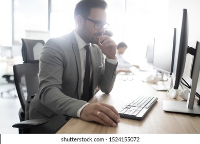 Successful business group of people at work in office - Shutterstock ID 1524155072