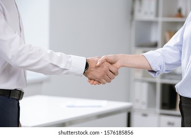 Successful Business Partners Welcoming Each Other Stock Photo ...