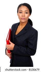 Successful Business Woman. Isolated Over White Background