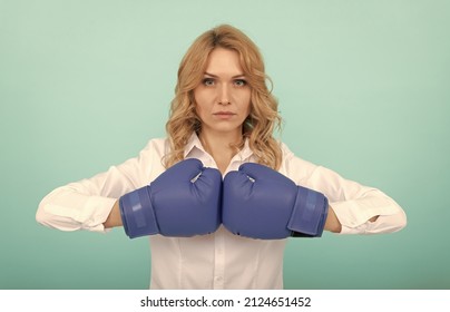 Successful Ceo Boxer. Relentless Struggle And Success. Woman Ready For Corporate Battle.