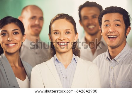 Successful Cheerful Young Diverse Business People
