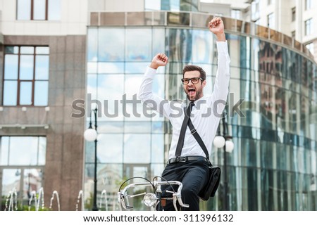 Similar – Image, Stock Photo ride a bicycle Elegant