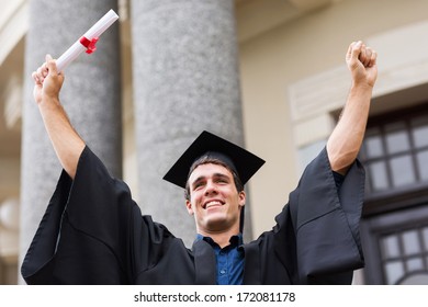 Successful Male University Graduate After Graduation Stock Photo ...