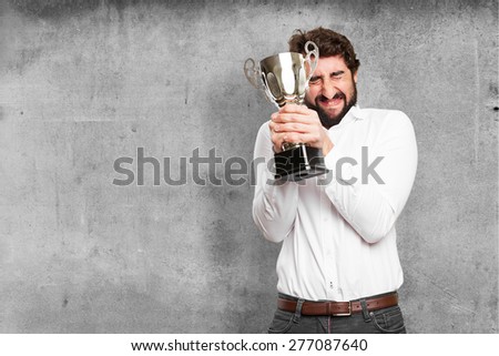 successful man with a cup