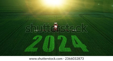 Successful new year 2024 with successful objectives in agriculture and business Foto d'archivio © 