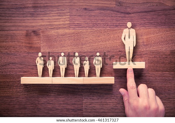 Successful team leader (manager, CEO, market leader) and another business leading concepts. Standing out from the crowd.