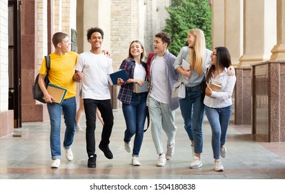 Successful Tests Students Walking University Campus Stock Photo (Edit ...