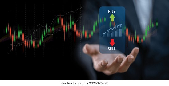 Successful of trader holding trading stock exchange graph money, global economic, trader investor,graph money of block chain stock market cryptocurrency selling and buy with price chart data graph