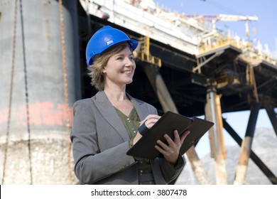 Successful Woman Oil Platform Engineer