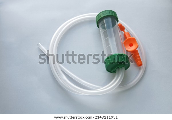 Suction\
tube, medical equipment for sputum\
collection.