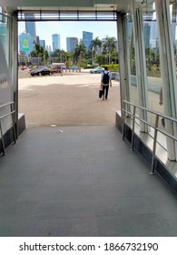 Sudirman Street, Sudirman CBD, Senayan, Kebayoran Baru, South Jakarta, December 1, 2020: The Worker Is Going To Office In Sudirman CBD, Senayan, South Jakarta, Indonesia On December 1, 2020 